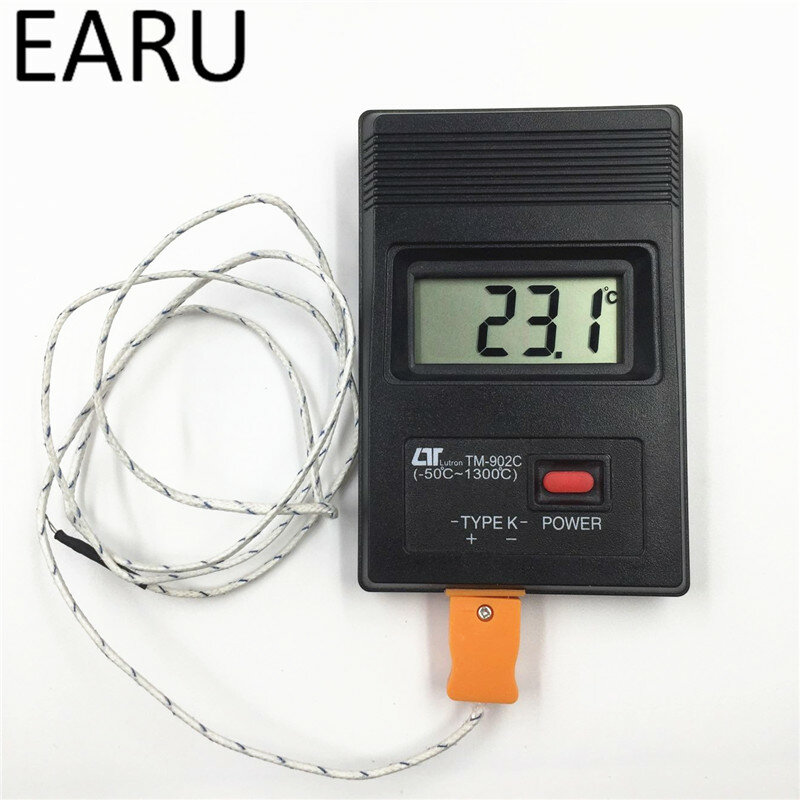 TM-902C Zwart K Digitale Lcd Temperatuur Detector Thermometer Industriële Thermodetector Meter + Thermokoppel