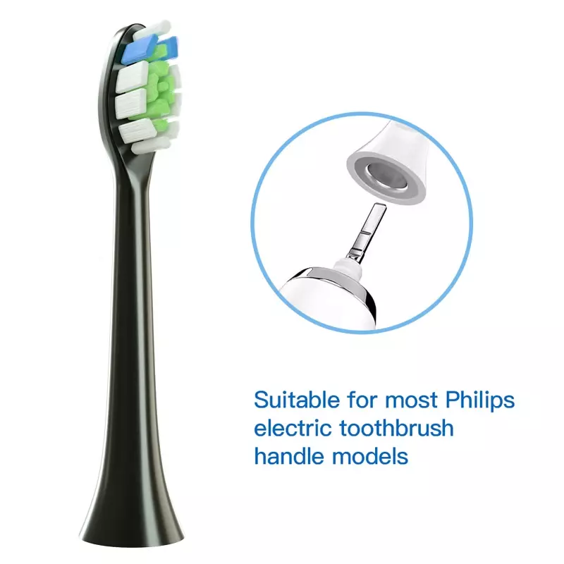 Têtes de brosse de rechange pour aspirateur à dents électrique sonique Philips, buses à poils souples DuPont, HX6064, HX6930, HX6730, 10 pièces