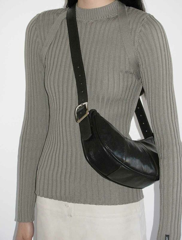 Paloma Wool New Women's Luxury Brand Cowhide Curved Moon Underarm Single Shoulder Crossbody Bag