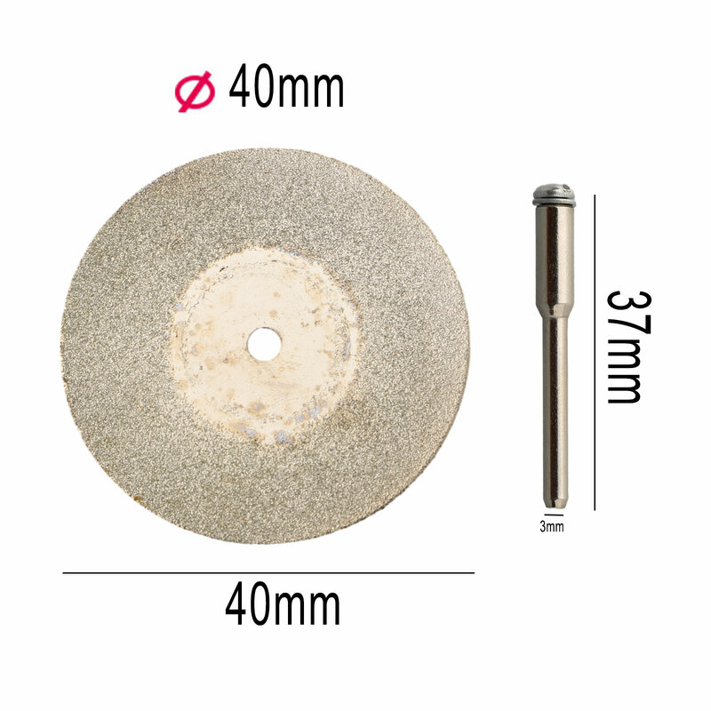Disco de corte de Metal, minihoja de sierra y mandril para herramientas eléctricas de piedra y madera, 40mm, 50mm, 60mm, 2 unidades