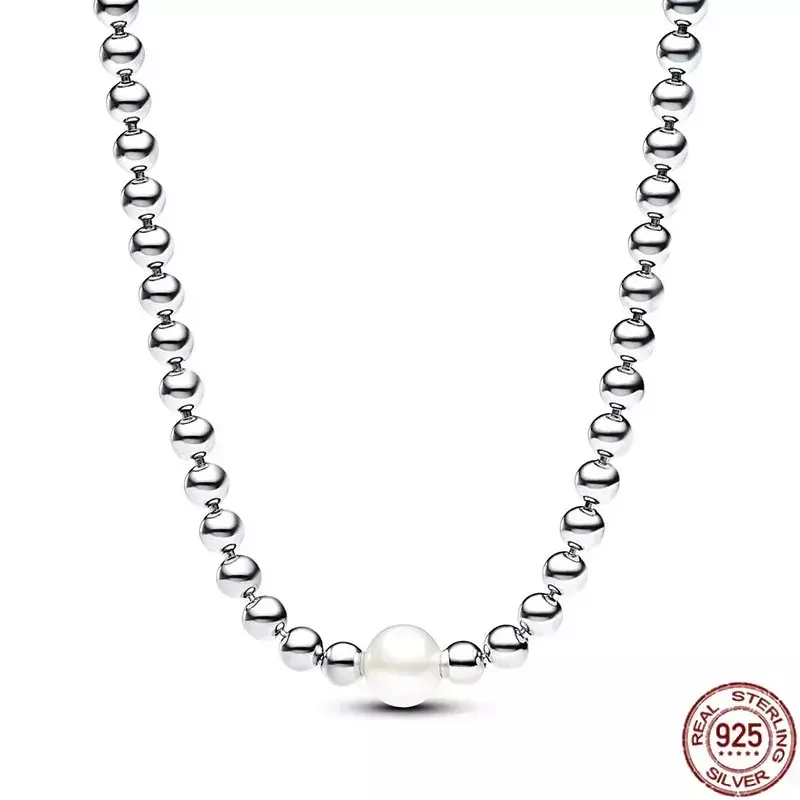Classic Pearl Series Necklace 925 Sterling Silver New Sparkling Heart Necklace Exquisite Charm Jewelry Surprise Festival Gifts