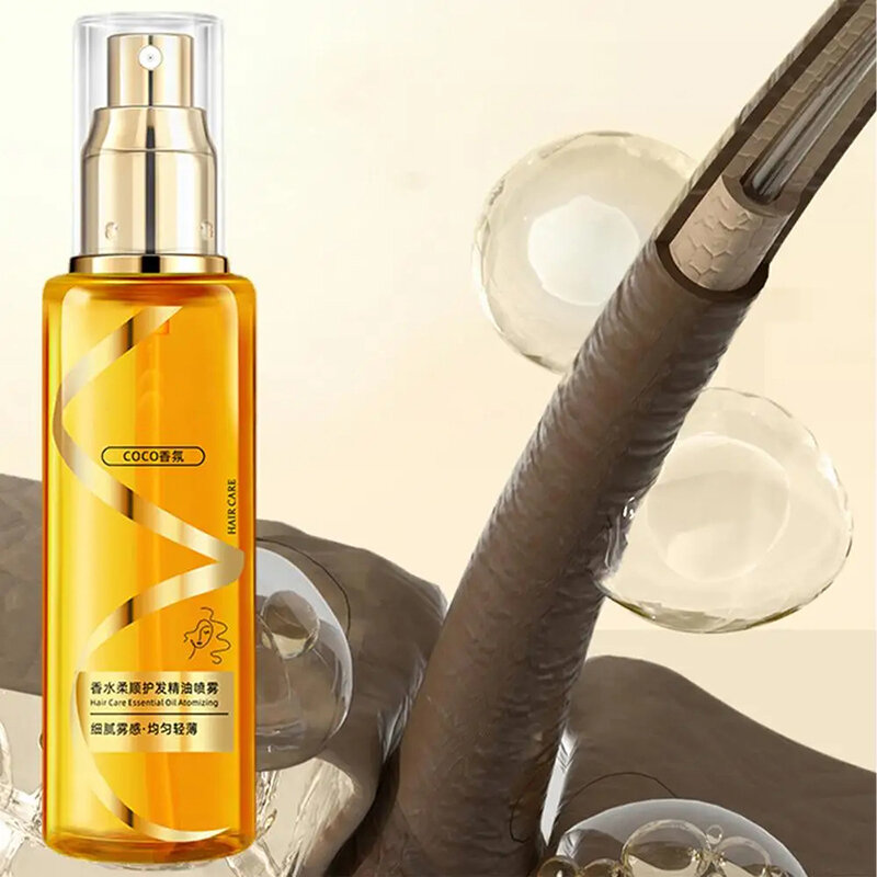 Spray de aceite inofensivo para cabello rizado, espray hidratante, nutritivo, sin lavado, antiestático, 100ml
