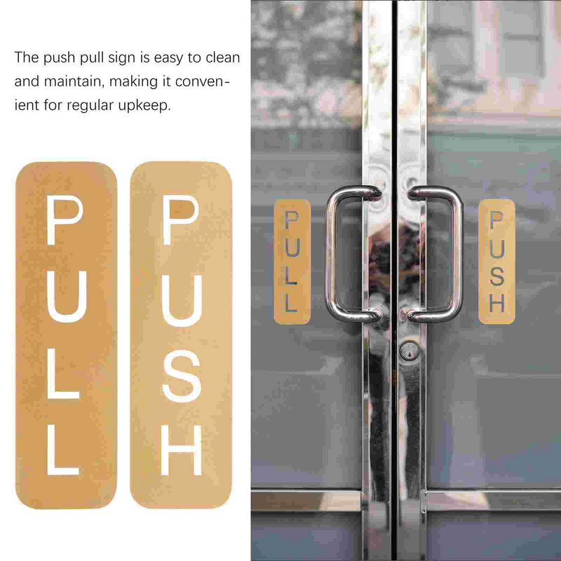 1 Pair Nail Sticker Adhesive Pull Push Door Sticker Household Door Sign Decal