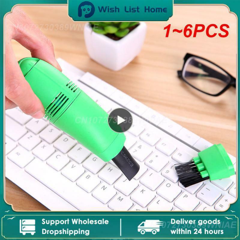 Mini aspirador para limpeza do teclado, Escova de pó portátil, USB Handheld Cleaner, Laptop Shell Cleaner, 1-6PCs