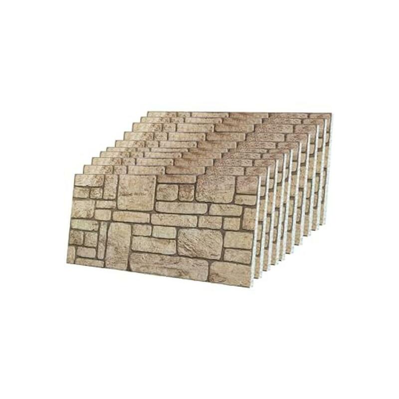 Panel dinding Styrofoam 3D tampilan batu pelapis sendi isolasi kelembaban dingin panas asli batu bata desain batu elegan tahan lama