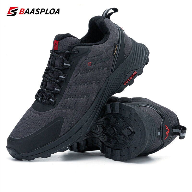 Baasploa-남성 하이킹 신발, 미끄럼 방지 내마모성 야외 여행 신발, 패션, 방수, 따뜻한 스니커즈, 등산 신발, 2023