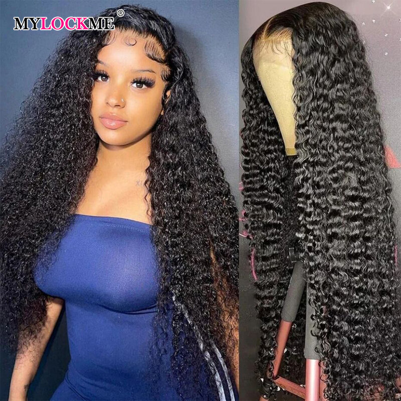 Deep Wave Frontal Wig 13x4 13x6 HD Transparent Lace Front Human Hair Wigs Brazilian Water Wave Curly Hair For Women Pre Plucked