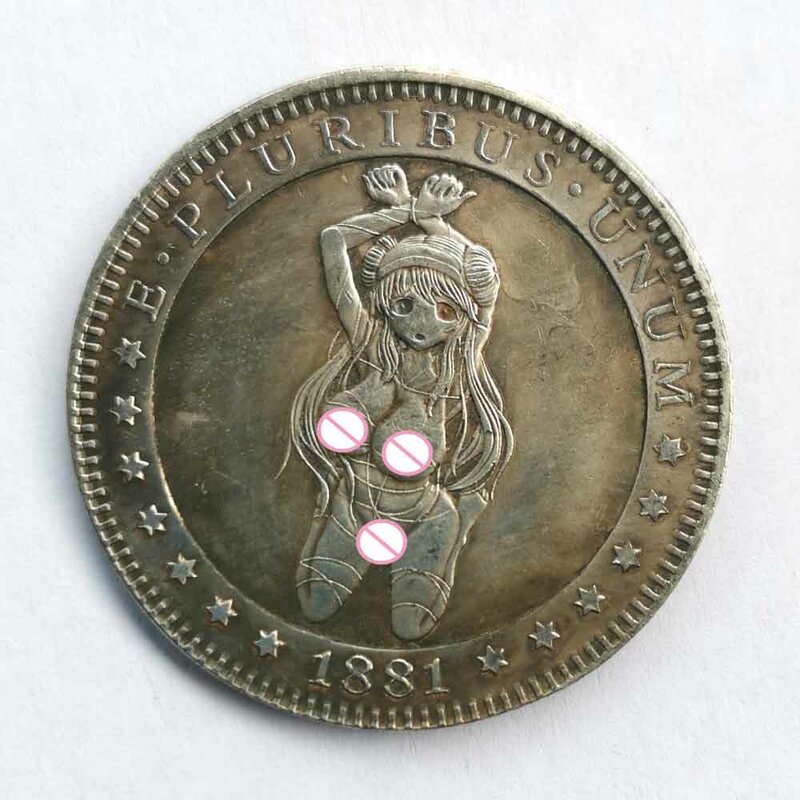 럭셔리 나이트 클럽 소녀 손 들고 예술 커플 동전, 행운의 재미있는 포켓 동전, 기념 행운의 동전, 선물 가방