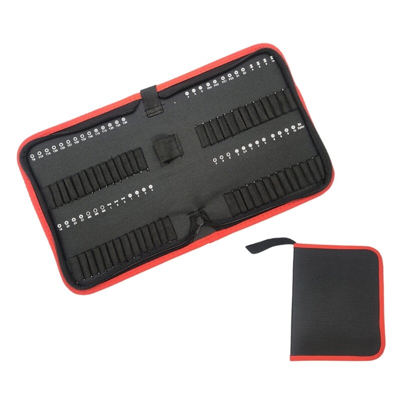 K1KA Praktische Bit-Tasche mit Reißverschluss, Werkzeugtasche, Stoff-Bit-Träger, Schraubendreher-Bits