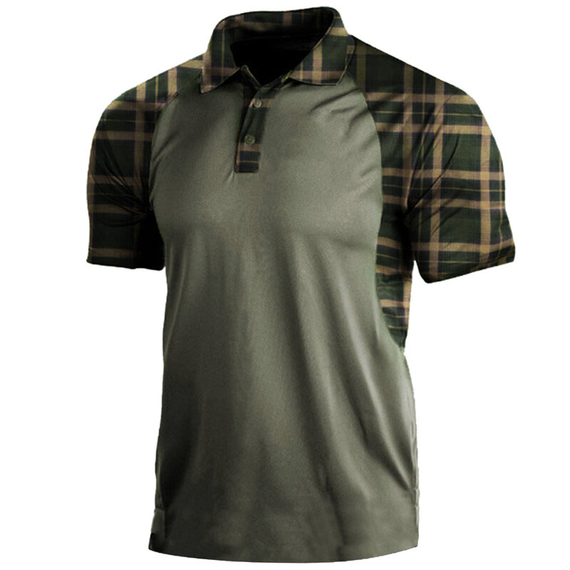 Camiseta de camuflaje con estampado de bandera americana para hombre, Polo de manga corta táctico militar, Top de caza y senderismo, Verano