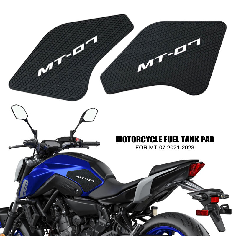 For Yamaha MT07 Fuel Tank pad Tank Pads Protector Stickers Decal Gas MT-07 MT 07 2021-2023 Motorcycle Knee Grip Traction Pad