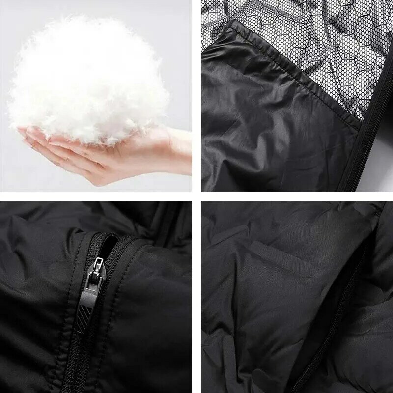 Jaket mewah tebal pria baru musim dingin 2023 untuk pria jaket panjang ringan tahan angin pria kasual kualitas tinggi mantel hitam pria 5XL
