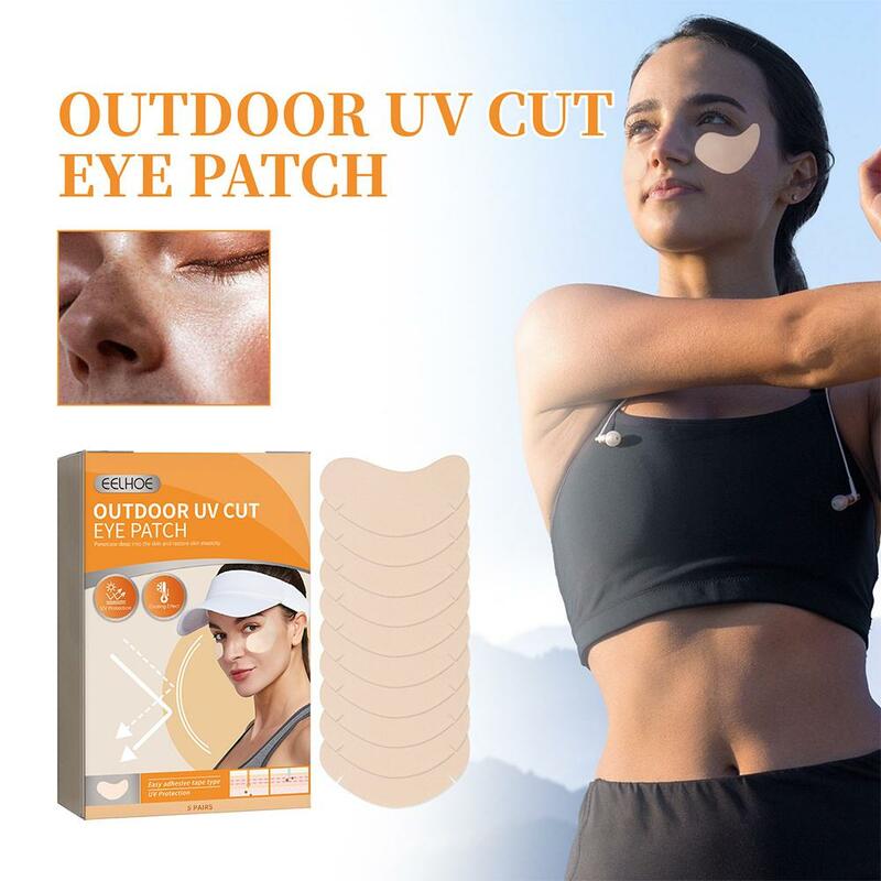Fique protegido ao ar livre com UV Eye Patches, Hidratante e protetor solar Eye Stickers, 5 pares de colágeno Eye Patches, Eye Patches