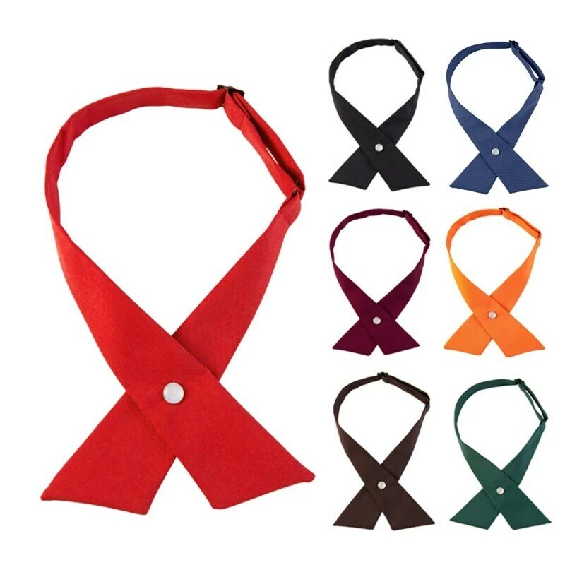 Adjustable Criss-Cross Bow Tie School Uniform Pre-tied Bowknot for Adult Kids