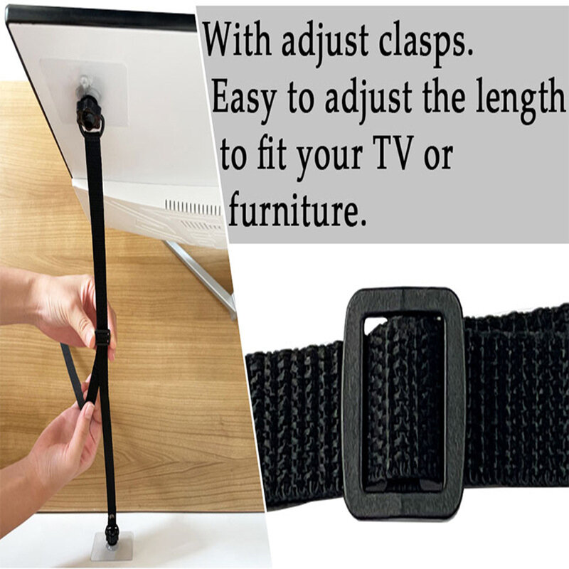 Brand New For Fixing Heavy Duty TV Furniture Anti-turn Fixed Band Furniture Straps Accessories Adjustable Black