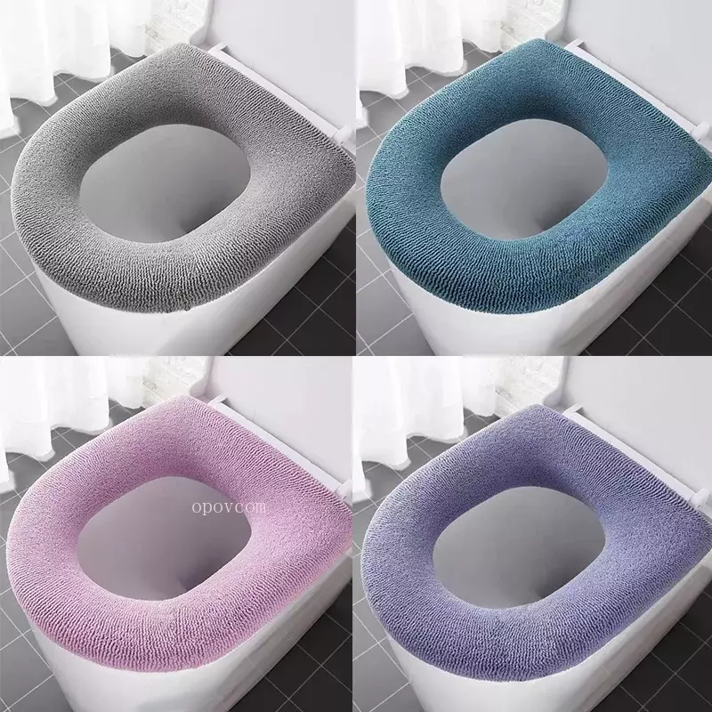 Universal Pure Color Toilet Seat Cushion Pad Soft Warm Washable Toilet Seat Cover Closestool Mat Bathroom Toilet Accessories