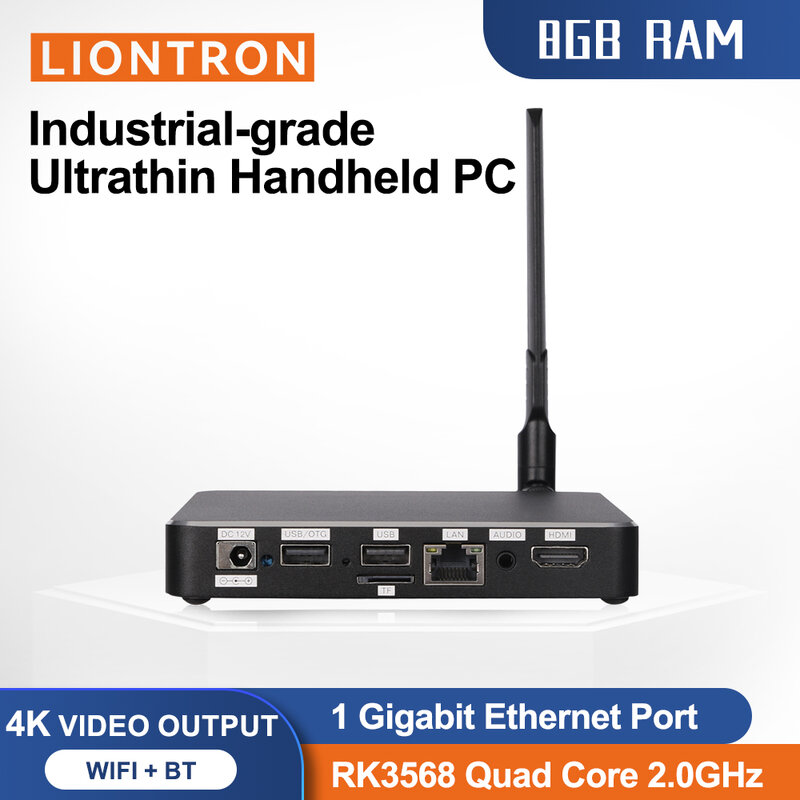 Liontron-Rockchip RK3568 Mini computador, Edge computador com duas portas de rede, 4K saída HDMI, Wi-Fi, BT Ethernet, RJ45