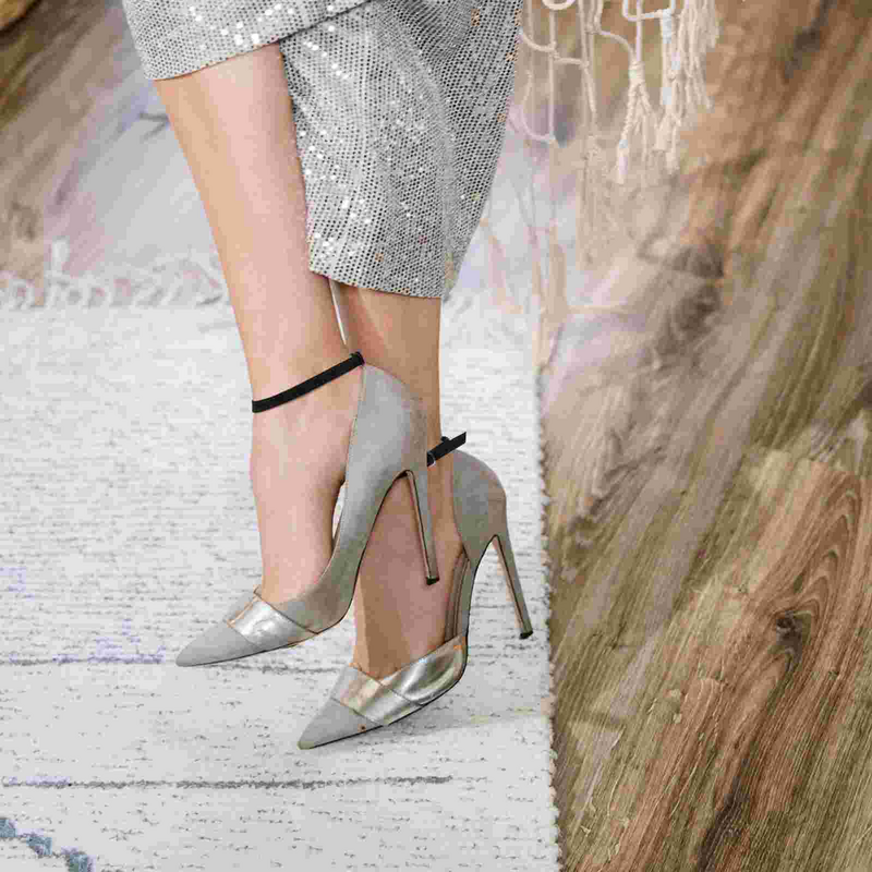 Adesivos de salto alto para sapatos femininos, Cintas De Cadarço Preto, Almofada Adesiva