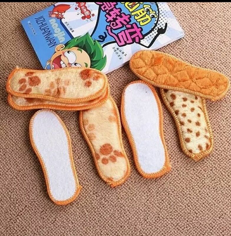 Keep Warm Heated Insoles for Children Feet Warm Insoles for Kids Winter Shoes Sole Imitation Rabbit Thicken Heating Shoe Pads