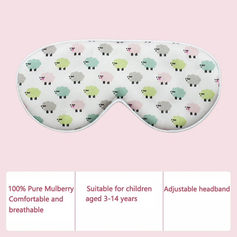 Pure Mulberry Silk Sleep Mask para crianças, modelo de bebê Cartoon, Soft Eye Patches, venda suave, conforto, fofo, 100%