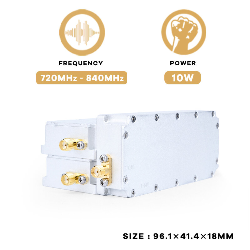 안티 드론 RF 전력 증폭기 모듈 카운터 fpv 대책 억제 UAS, 10w, 720-840 MHz, 700MHz, GaN RF