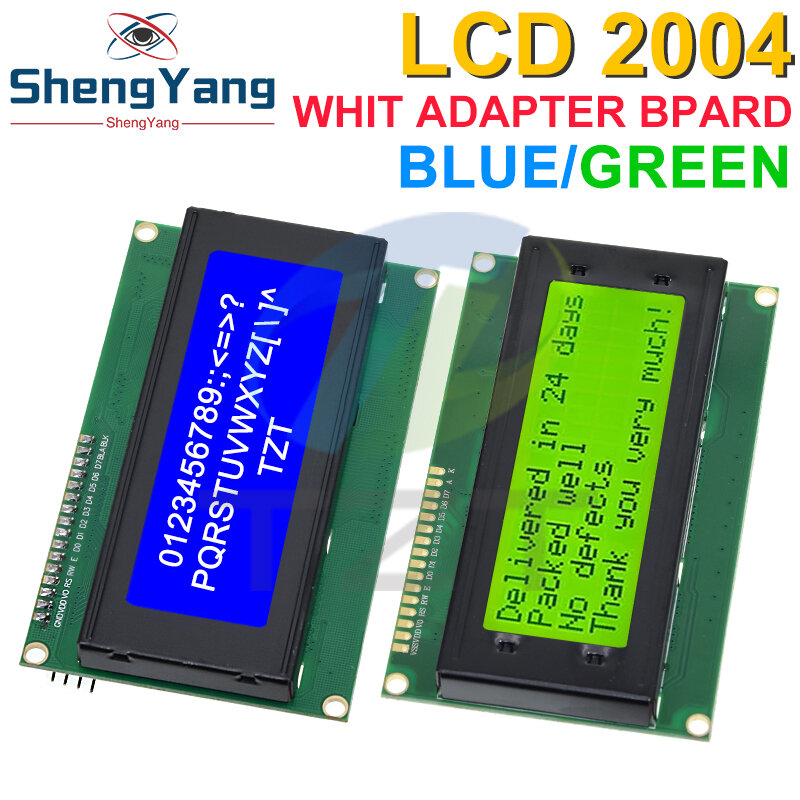 TZT LCD2004 + I2C 2004 20x4 2004A layar biru/hijau HD44780 karakter LCD /w IIC/I2C modul adaptor antarmuka seri UNTUK Arduino
