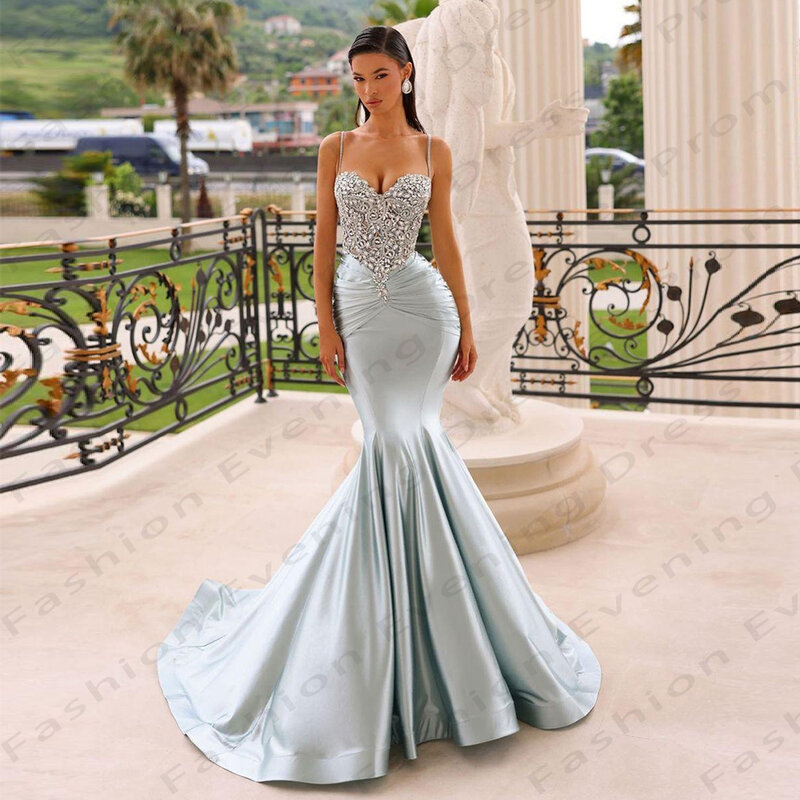 Sexy Sleeveless Women's Evening Dresses Mermaid Off Shoulder Gorgeous Princess Prom Gown Formal Cocktail Party Fashion Celebrity
