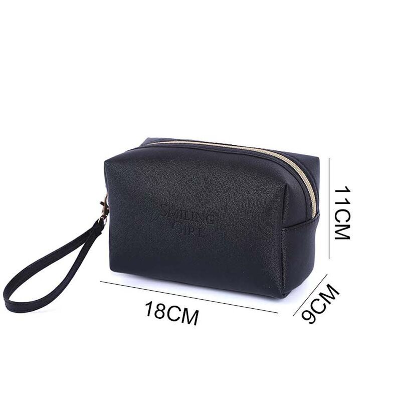 PU Leather Portable Handbag Travel Large Capacity Cosmetic Organizer Cosmetic Storage Bag Toiletry Bag Makeup Bag