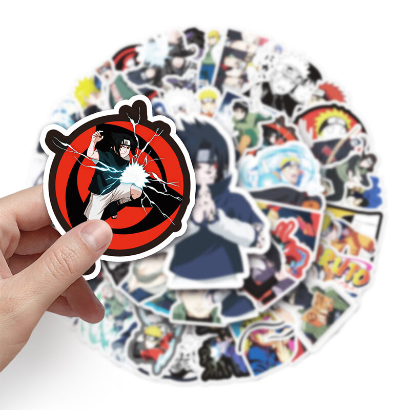 10/30/50 buah stiker tahan air Anime Naruto Uzumaki Naruto Kakashi Uchiha Sasuke Itachi stiker Laptop sepeda motor keren