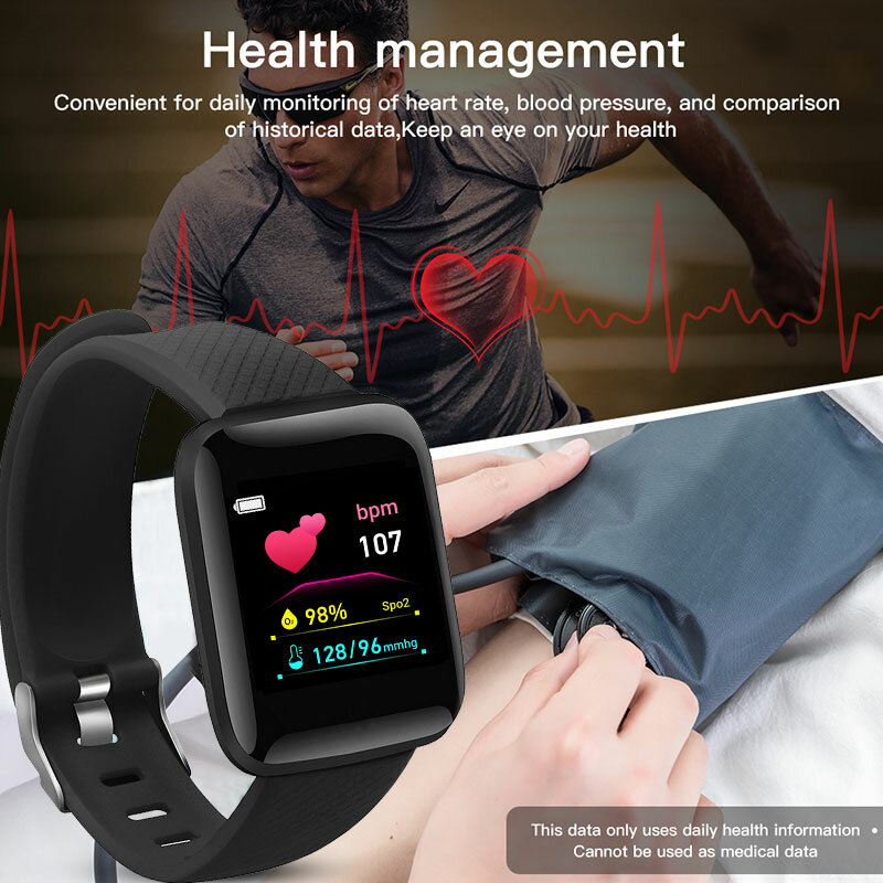 Reloj inteligente deportivo de silicona para hombre y mujer, pulsera electrónica, resistente al agua, para Android e iOS, 2022
