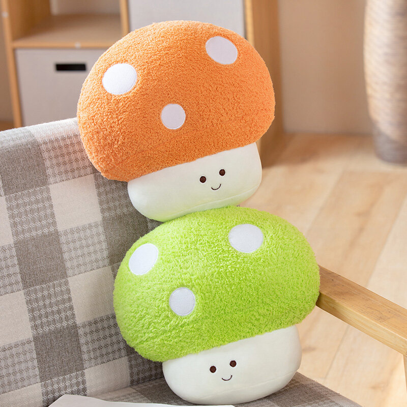 30cm Cute Cartoon Multicolour Mushroom Plush Throw Pillow Toy Anime Stuffed Plants Plushies Doll Cushion Girls Kawaii Room Decor