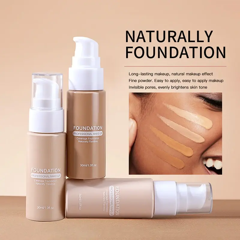 Liquid Foundation Effective Concealer Waterproof Oil Control Sweat-resistant Makeup Lasting-long Professional Cosmetics 2024