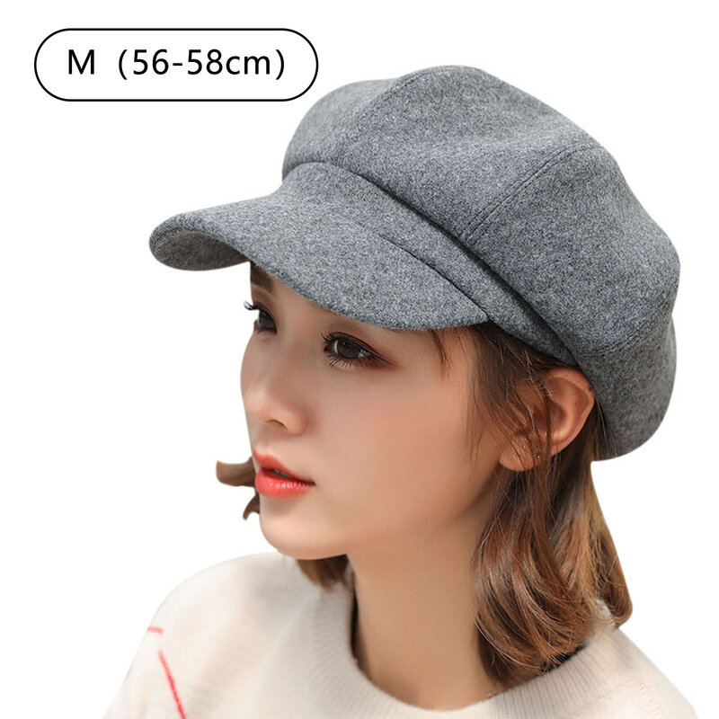 Vintage Solid Color Painter Hat Warm Windproof All-matching Headwear for Shopping Camping Walking