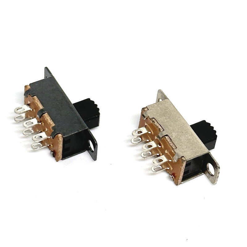 Slide Switch 2 Position 6 Pins With Fixed Hole Handle DPDT 2P2T SS-22F25 SS-22F15 Toggle Switch DC 12V High 5mm 7mm