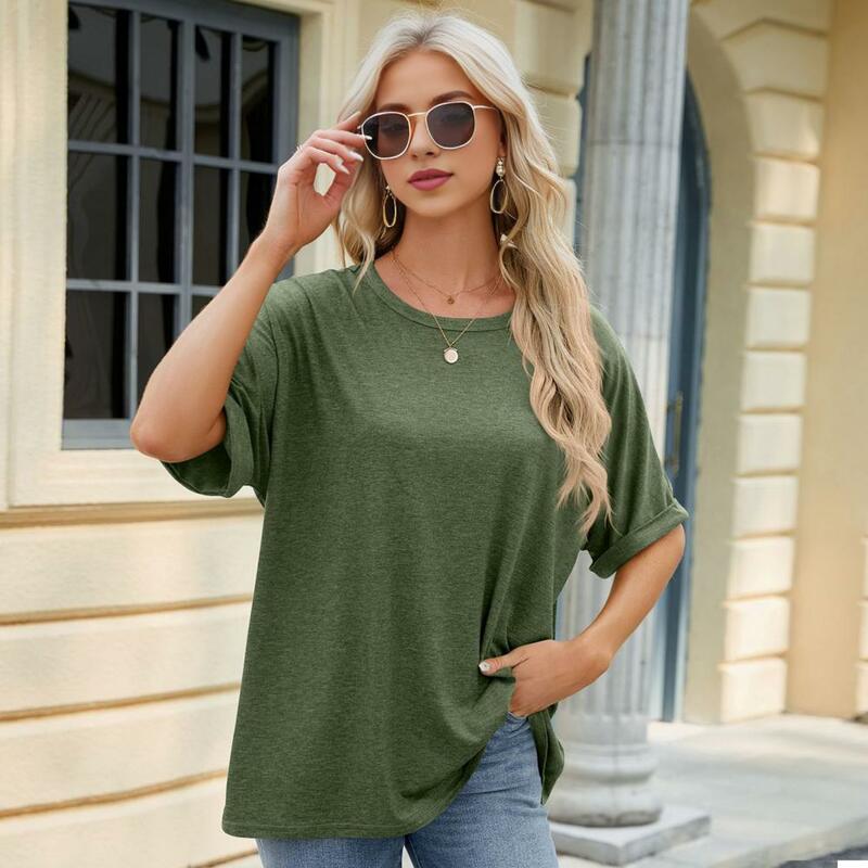 Kaus wanita musim panas bergaya koleksi kaus pas longgar atasan kaus oblong ukuran besar untuk wanita mode jalanan