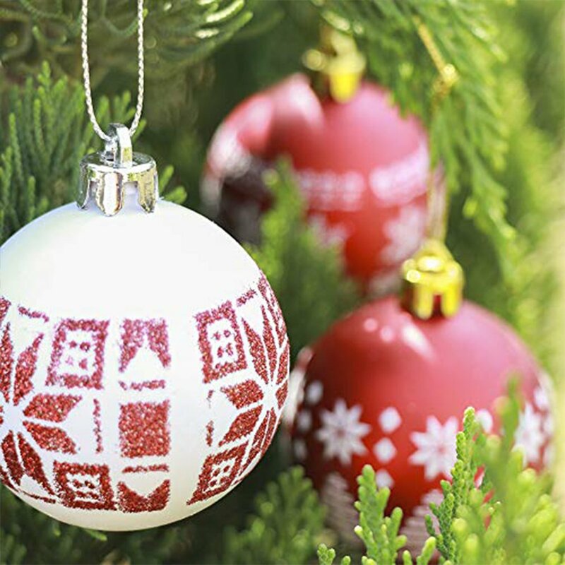 24Pcs palla di natale ornamenti per la decorazione dell'albero di natale per la decorazione domestica ciondoli per alberi appesi di natale accessori per la palla di capodanno