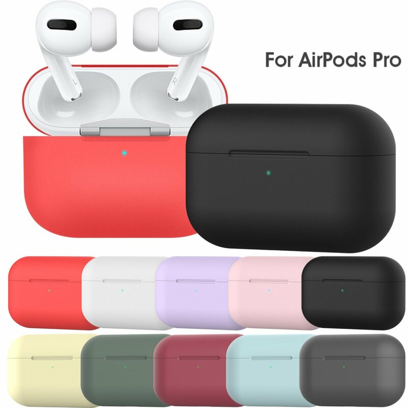 Silicone fone de ouvido para Apple Airpods, protetor Bluetooth sem fio fone de ouvido, caixa com fivela, 1, 2