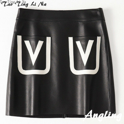 Tao Ting Li Na New Fashion Genuine Real Sheep Leather Skirt H43