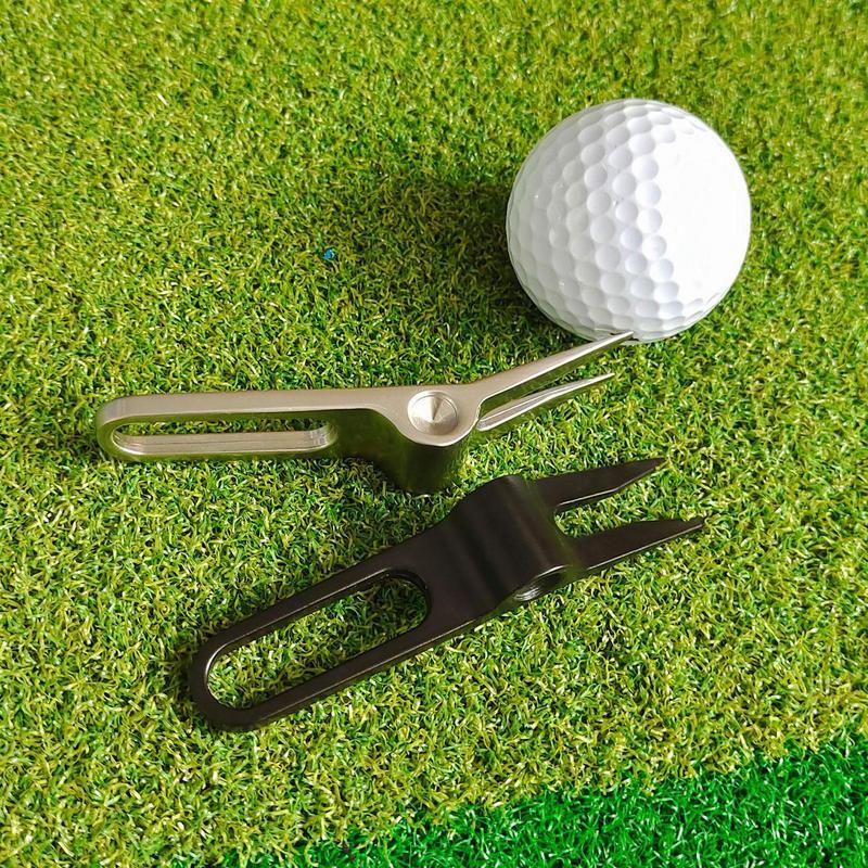 Golf Divot Tool Golf Divot Repair Zinc Alloy Tool Sturdy Ergonomic Golf Tool With Ball Marker For Cleaning Groove Club Bracket