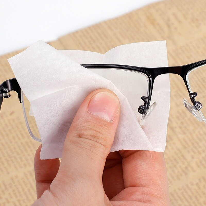 Toallitas desechables antiniebla para gafas, toallitas sin alcohol para limpiar lentes, pantalla de teléfono móvil, 100/10 piezas