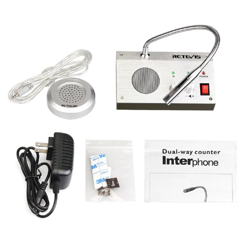 Dual-Way Intercom Speaker System, Janela Contador Intercom, Sem Ruído, Banco, Bilhete, Escritório, Hospital, Interfone, 2pcs