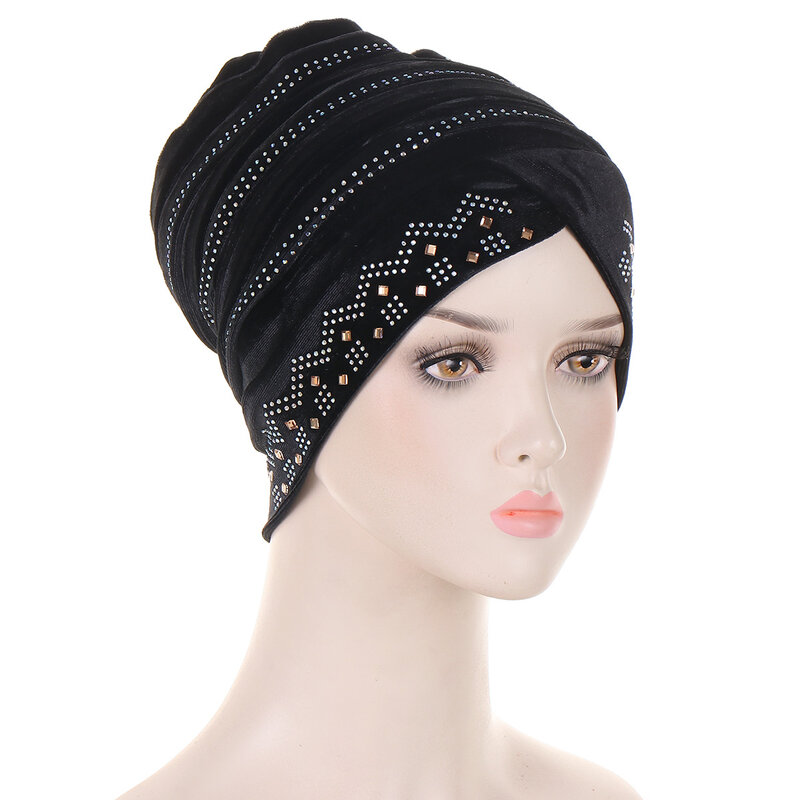 Женский мусульманский зимний Тюрбан Хиджаб шапка бархатная внутренняя головная повязка исламский головной шарф Шапочка головная повязка