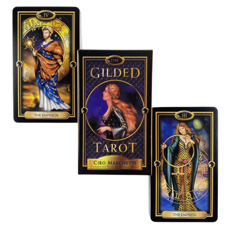 Die vergoldeten Tarot karten ein 78 Deck Orakel Englisch Visionen Weissagung Edition Borad spielen
