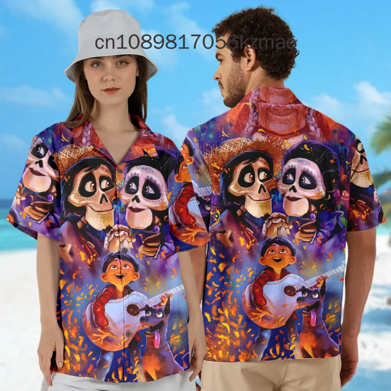 Nieuwe Disney Halloween Shirt Nieuwe Mode Casual Shirt Met Korte Mouwen Heren En Dames Strandshirt Disney Hawaiian Shirt