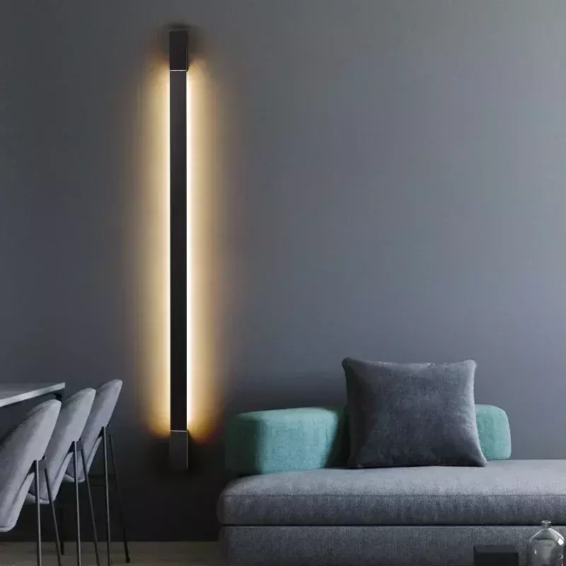 Nordic Aluminum Long Rotatable LED Lights, Lâmpadas de parede modernas, Design minimalista, Sala de estar interior, Restaurante, Quarto, Home Fixture