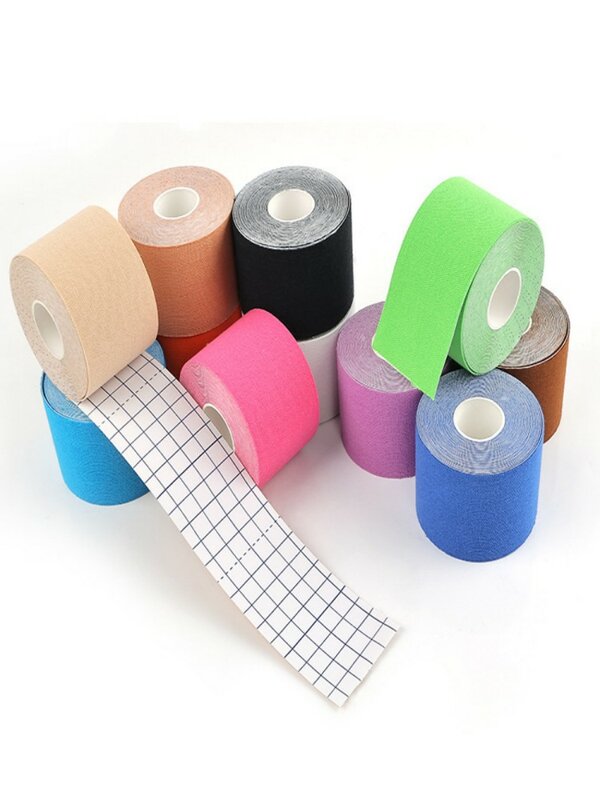 Kinesiology Tape Muscle Bandage Sports Cotton Elastic Adhesive Strain Injury Tape Knee Muscle Pain Relief Stickers