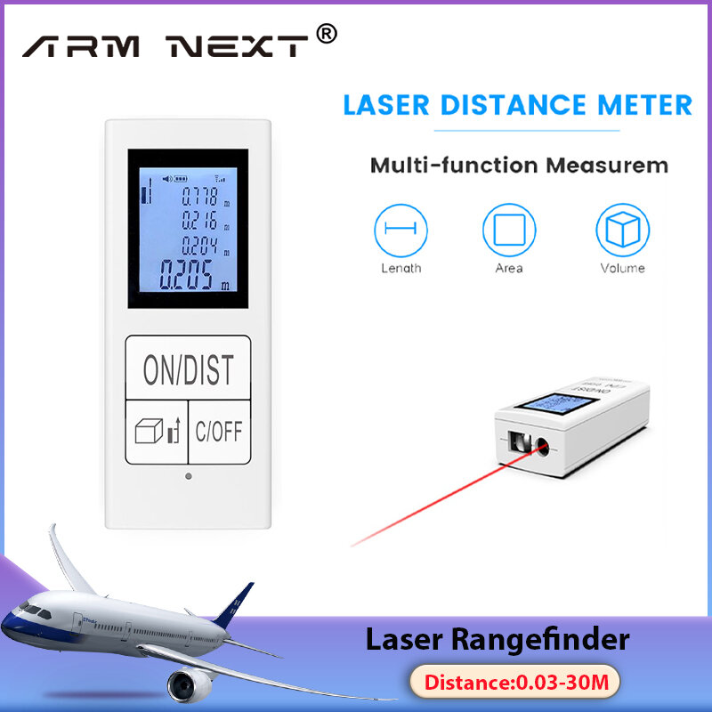 Telémetro láser recargable de nueva generación, Mini instrumento de medición infrarrojo de mano, medidor de distancia, línea Horizontal
