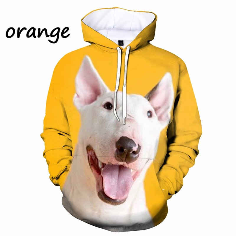 Sweat-shirt à manches longues avec imprimé 3d de taureau Terrier, sweat-shirt à capuche avec Animal chien, haut surdimensionné pour l'automne