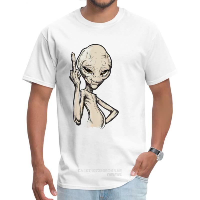Camiseta divertida con estampado de Alien para hombre y mujer, camisa con estampado de dibujos animados, informal, Hip-hop, moda novedosa