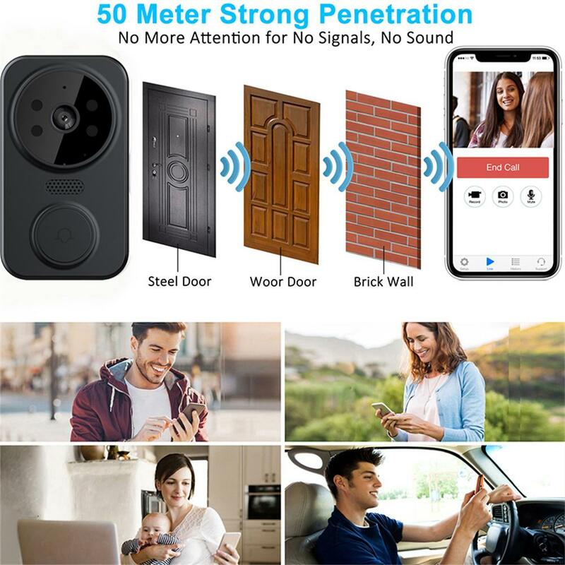 M8 Smart Visual Doorbell Two-way Intercom Infrared Night Vision Remote Monitoring Security System Wifi Video Door Bell